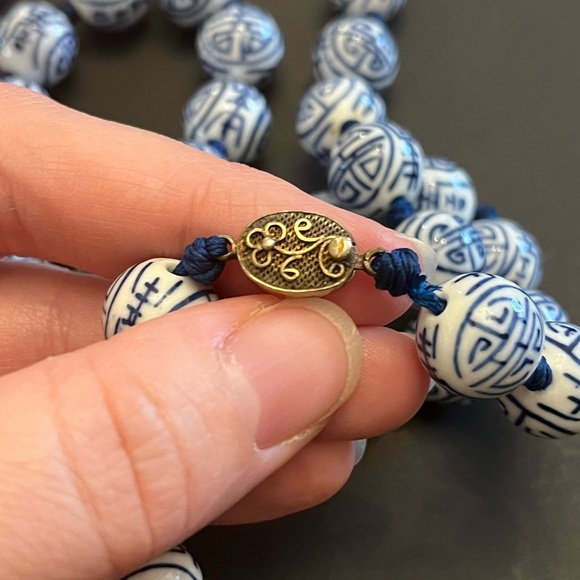 Chinese Porcelain Bead Necklace - Picture 4 of 6